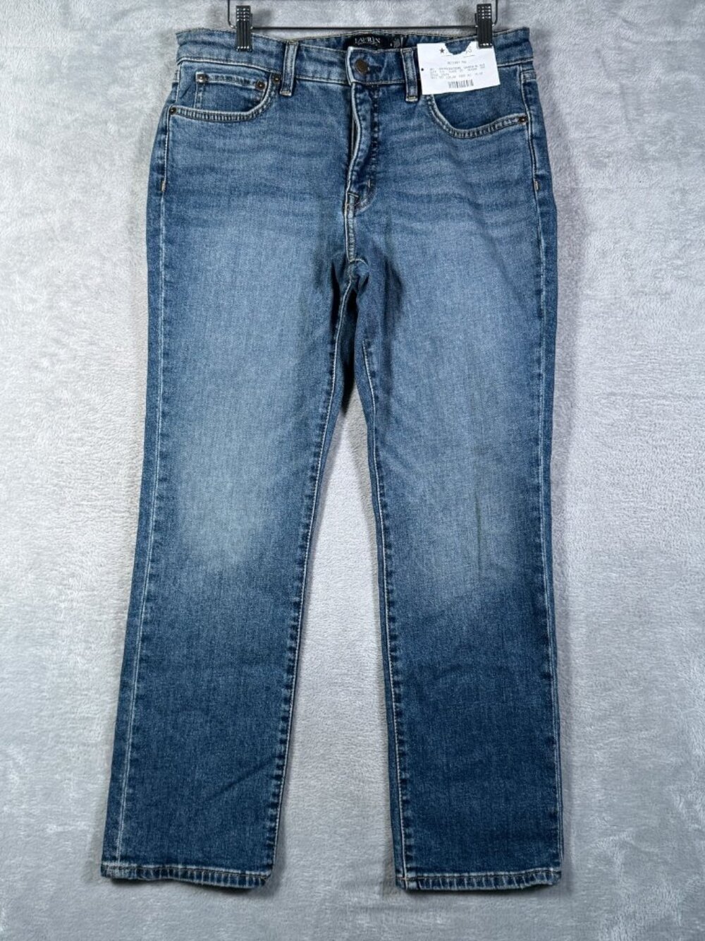 Lauren Ralph Lauren Jeans Womens 8 Blue Denim Mid Rise Straight Ankle $125